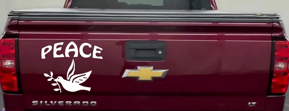 Peace Dove Christian Car or Truck Window Decal Sticker (White)