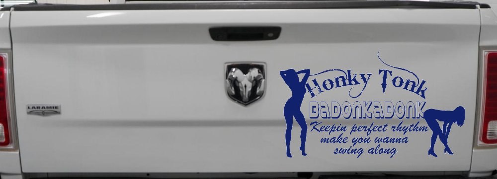 Honky Tonk Badonkadonk Country Car or Truck Window Decal Sticker (Navy)