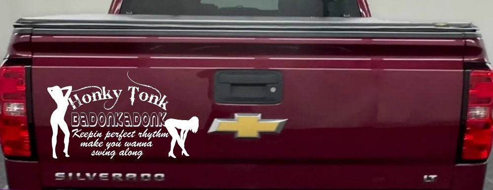 Honky Tonk Badonkadonk Country Car or Truck Window Decal Sticker (White)