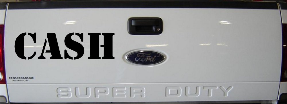 Cash Business Window Lettering Sign Car or Truck Window Decal Sticker