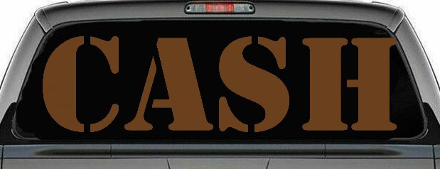 Cash Business Window Lettering Sign Car or Truck Window Decal Sticker