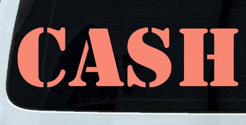 Cash Business Window Lettering Sign Car or Truck Window Vinyl Decal Sticker (Coral)