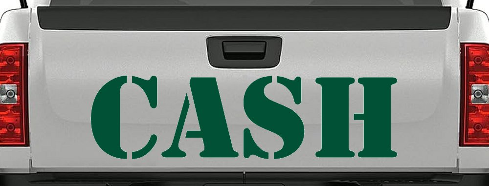 Cash Business Window Lettering Sign Car or Truck Window Vinyl Decal Sticker (Dark Green)