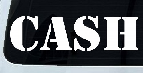 Cash Business Window Lettering Sign Car or Truck Window Decal Sticker (White)