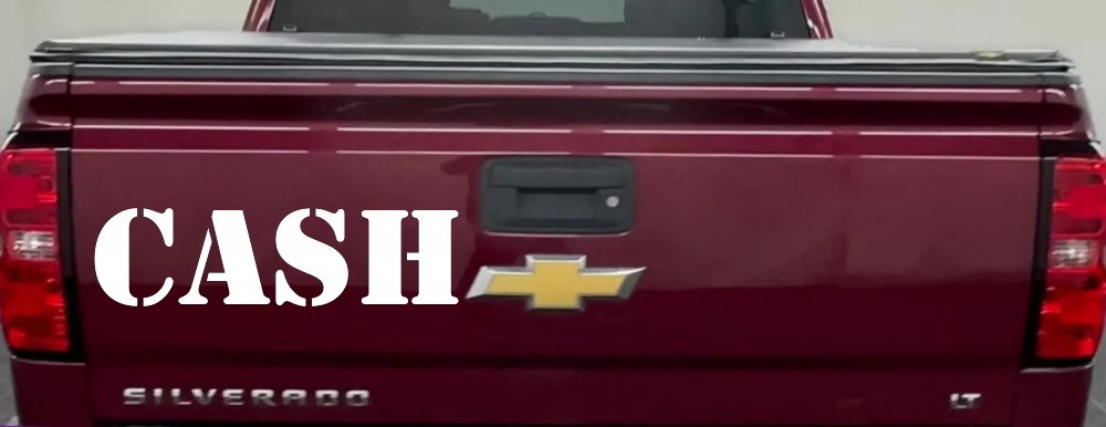 Cash Business Window Lettering Sign Car or Truck Window Decal Sticker (White)