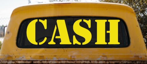 Cash Business Window Lettering Sign Car or Truck Window Decal Sticker