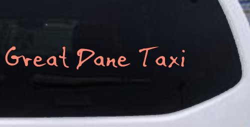 Great Dane Taxi Car or Truck Window Vinyl Decal Sticker (Coral)