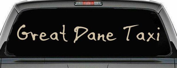 Great Dane Taxi Car or Truck Window Decal Sticker (Desert Sand)