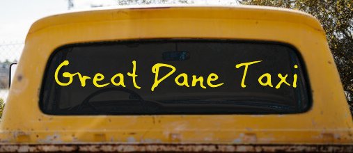 Great Dane Taxi Car or Truck Window Decal Sticker