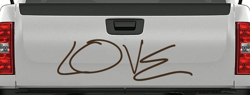 Love Car or Truck Window Decal Sticker (Brown)