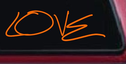 Love Car or Truck Window Decal Sticker (Orange)