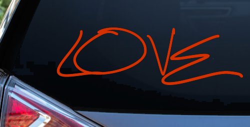 Love Car or Truck Window Decal Sticker (Orange Red)