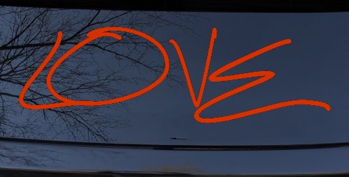 Love Car or Truck Window Decal Sticker (Orange Red)
