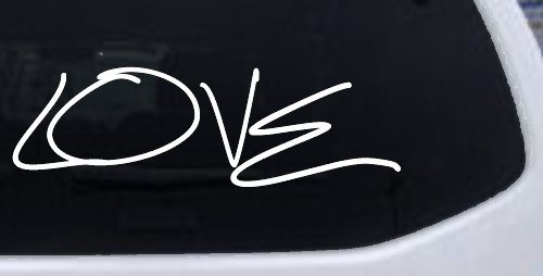 Love Car or Truck Window Vinyl Decal Sticker (White)