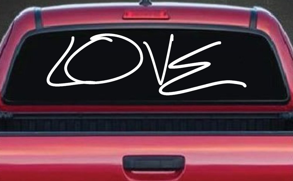 Love Car or Truck Window Decal Sticker (White)