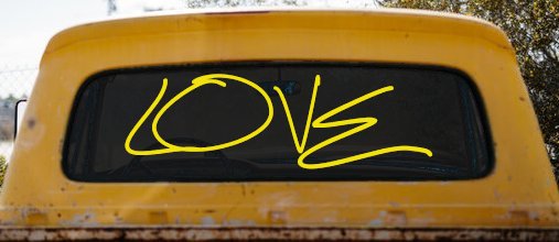 Love Car or Truck Window Decal Sticker (Yellow)