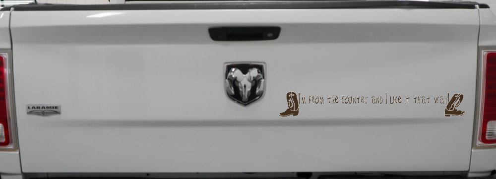 Im From The Country Car or Truck Window Decal Sticker (Brown)