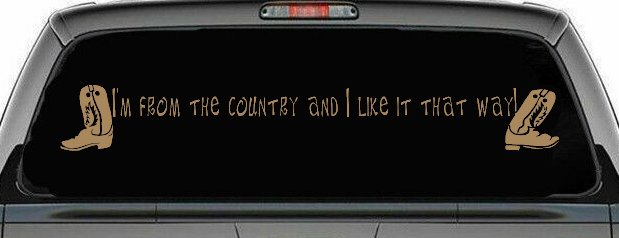 Im From The Country Car or Truck Window Decal Sticker (Light Brown)