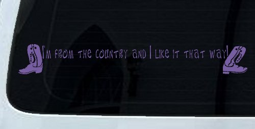 Im From The Country Car or Truck Window Decal Sticker (Purple)