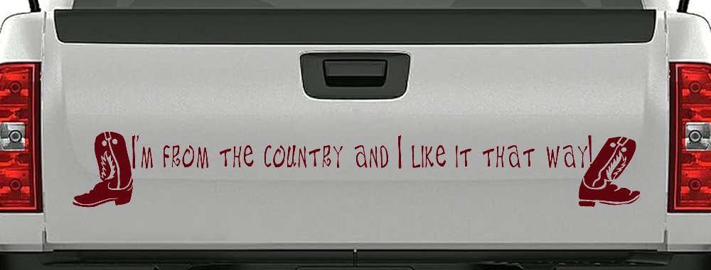 Im From The Country Car or Truck Window Decal Sticker (Purple Red)