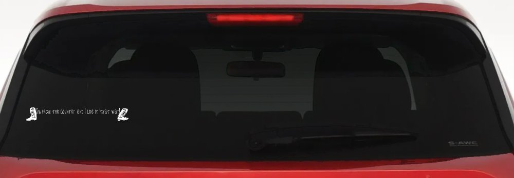 Im From The Country Car or Truck Window Decal Sticker (White)