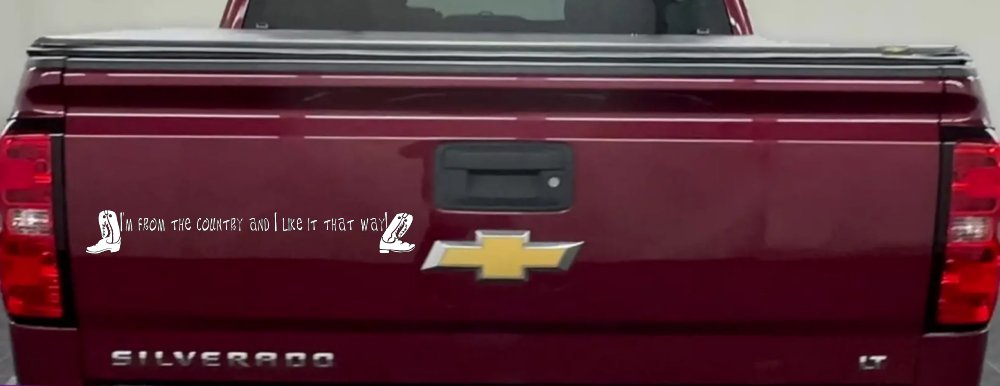Im From The Country Car or Truck Window Vinyl Decal Sticker (White)