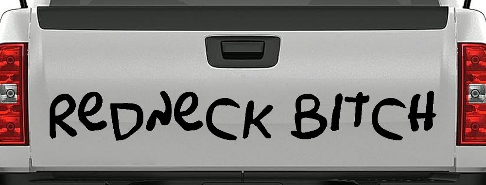 Redneck Bitch Funny Country Car or Truck Window Decal Sticker (Black)