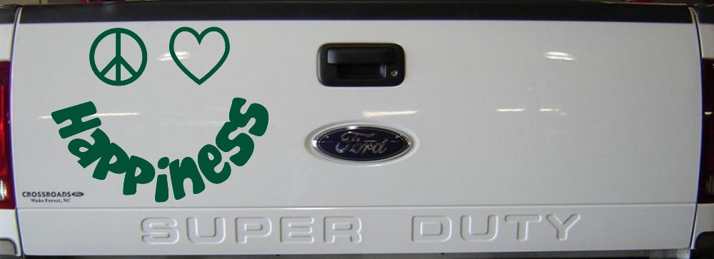 Peace Love Happiness Smiley Car or Truck Window Decal Sticker