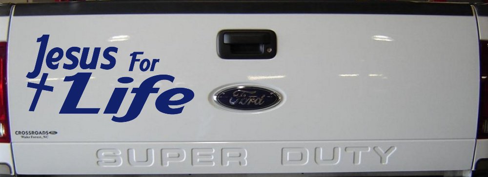 Jesus For Life Christian Car or Truck Window Decal Sticker (Navy)