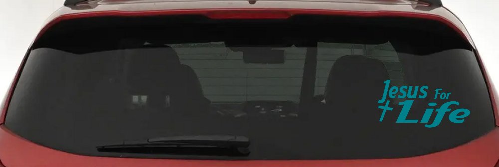 Jesus For Life Christian Car or Truck Window Vinyl Decal Sticker (Turquoise Blue)