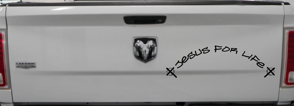 Jesus For Life Christian Car or Truck Window Decal Sticker (Black)