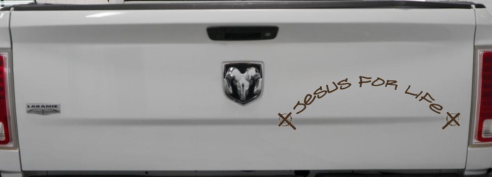 Jesus For Life Christian Car or Truck Window Decal Sticker (Brown)