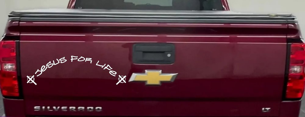 Jesus For Life Christian Car or Truck Window Decal Sticker (White)