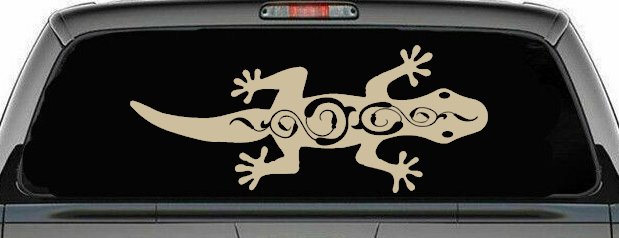 Lizard With Back Swirls Car or Truck Window Decal Sticker