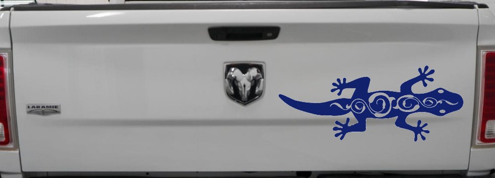 Lizard With Back Swirls Car or Truck Window Decal Sticker (Navy)