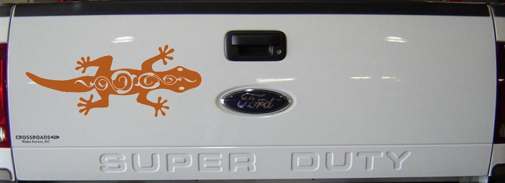 Lizard With Back Swirls Car or Truck Window Decal Sticker (Nut Brown)