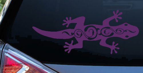 Lizard With Back Swirls Car or Truck Window Vinyl Decal Sticker (Violet)