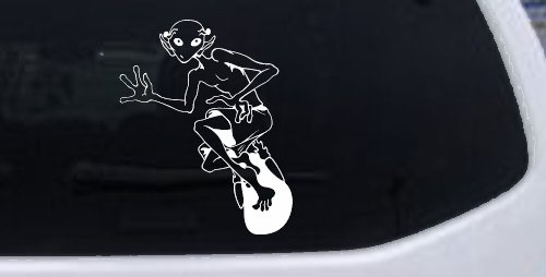 Alien Surfing Funny Car or Truck Window Decal Sticker