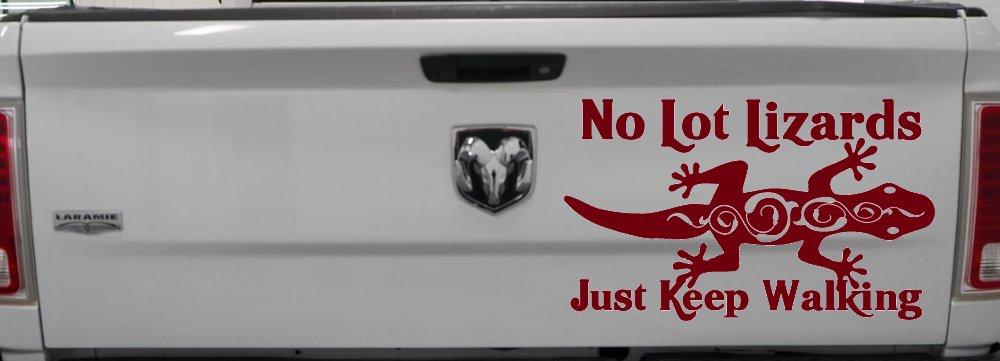 No Lot Lizards Just Keep Walking Funny Car or Truck Window Decal Sticker