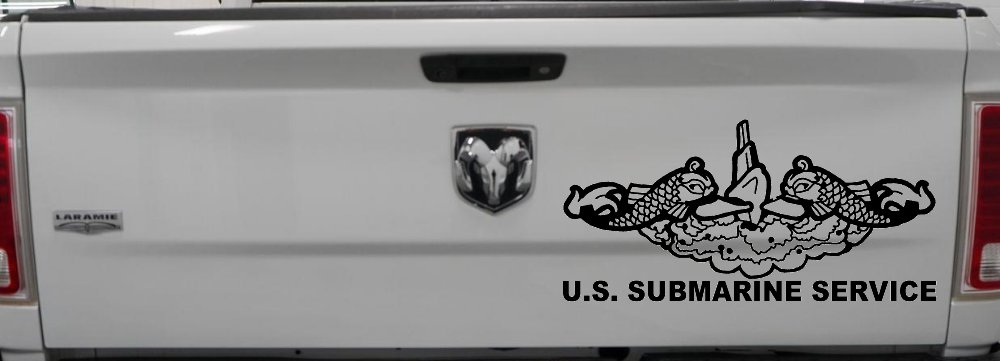 U.S. Submarine Service with Dolphins Military Car or Truck Window Decal Sticker