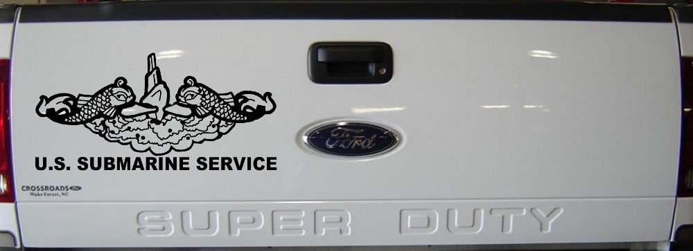 U.S. Submarine Service with Dolphins Military Car or Truck Window Decal Sticker