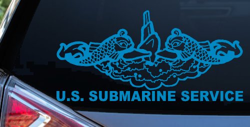 U.S. Submarine Service with Dolphins Military Car or Truck Window Decal Sticker
