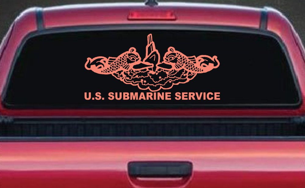 U.S. Submarine Service with Dolphins Military Car or Truck Window Decal Sticker