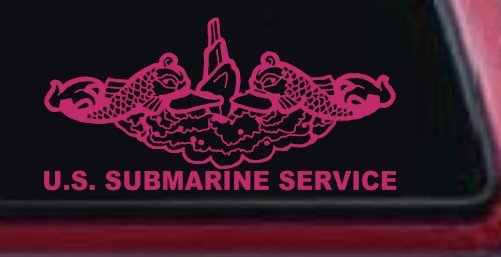 U.S. Submarine Service with Dolphins Military Car or Truck Window Decal Sticker