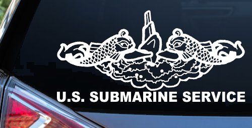 U.S. Submarine Service with Dolphins Military Car or Truck Window Decal Sticker