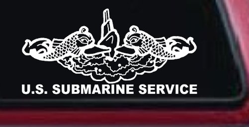 U.S. Submarine Service with Dolphins Military Car or Truck Window Decal Sticker
