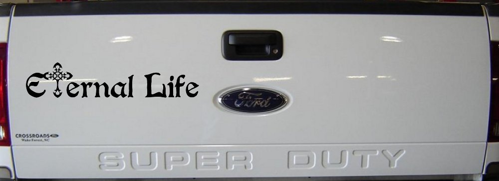 Eternal Life With Cross Christian Car or Truck Window Decal Sticker
