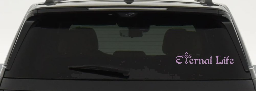 Eternal Life With Cross Christian Car or Truck Window Decal Sticker