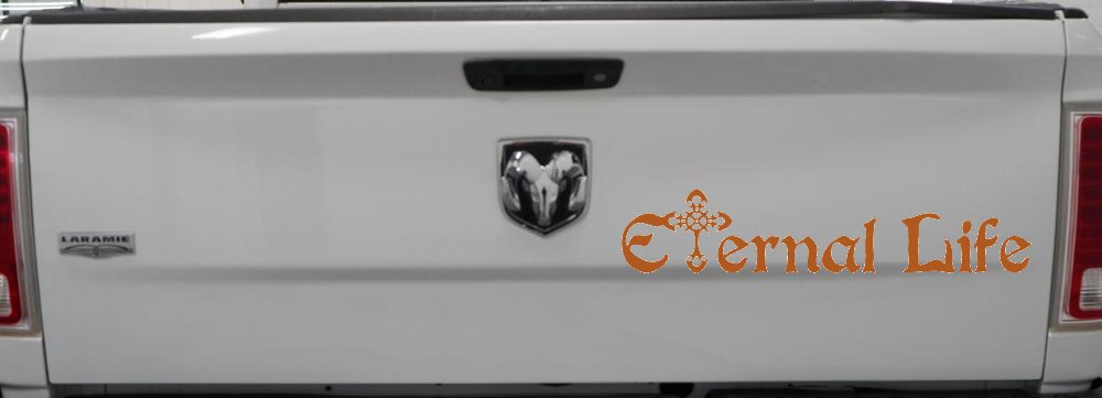 Eternal Life With Cross Christian Car or Truck Window Decal Sticker
