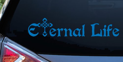 Eternal Life With Cross Christian Car or Truck Window Decal Sticker